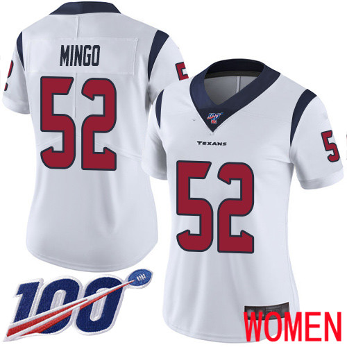 Houston Texans Limited White Women Barkevious Mingo Road Jersey NFL Football 52 100th Season Vapor Untouchable